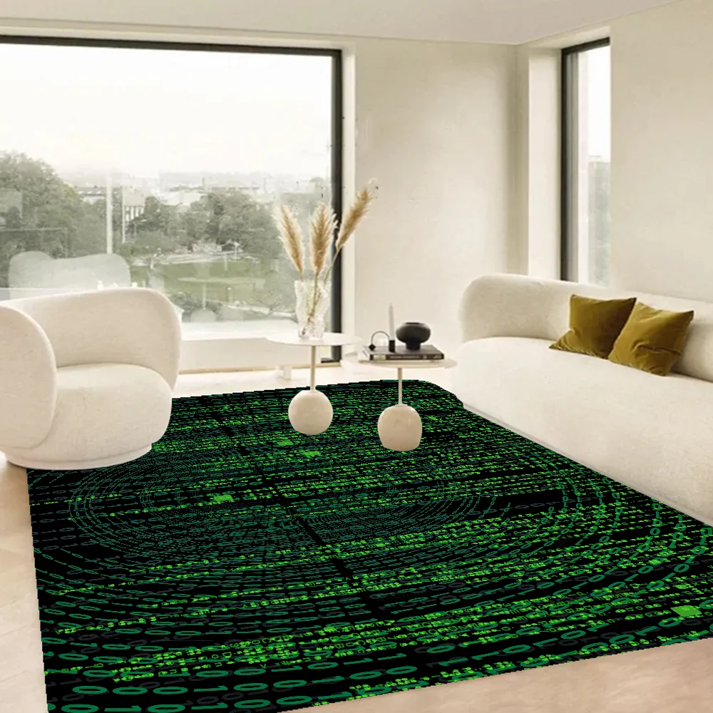 Binary Code The Matrix Program Chart Bathroom Mat Kids Room Bedroom Decoration Balcony Anti-Slip Doormat Living Room Welcome Rug