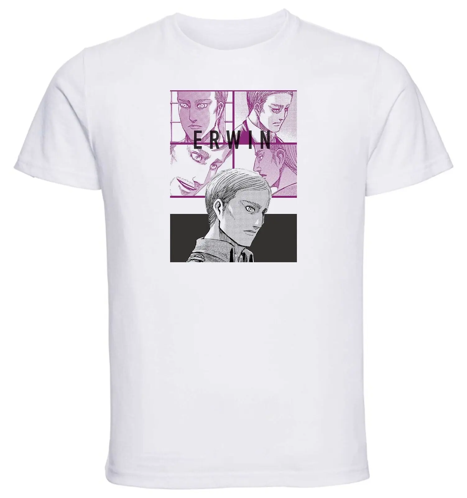 Unisex White - Manga Style - Attack on Titan - Erwin Smith T-Shirt-