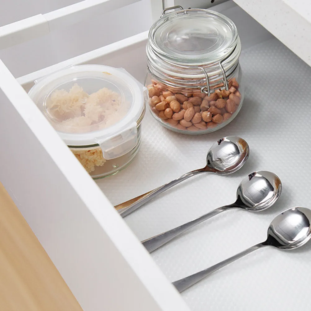 

3 рулона маслостойких ковриков из ЭВА, противоскользящие, полупрозрачные, для ящиков шкафов, водонепроницаемые, для полок, для холодильников, для гардеробов