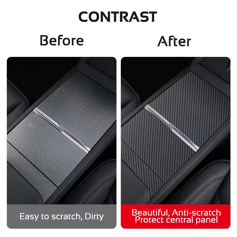 For Tesla Model 3 Highland 2024 Center Console Cover Protector Sticker Central Control Panel Film Car Interior Accessories