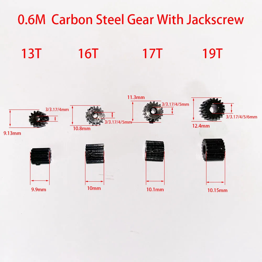 1Pcs 0.6M Carbon Steel Gear With Jackscrew Hole 10/11/12/13/14/15/16/17/18/19 Teeth Gear