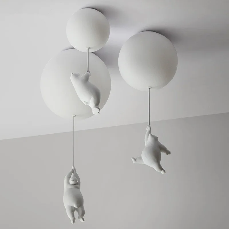 Bedroom Pendant Lights Kid\'s Room Nursery Cartoon Bear Hanging Lamps For Ceiling Living Room Decor Balloon Ceiling Chandelier