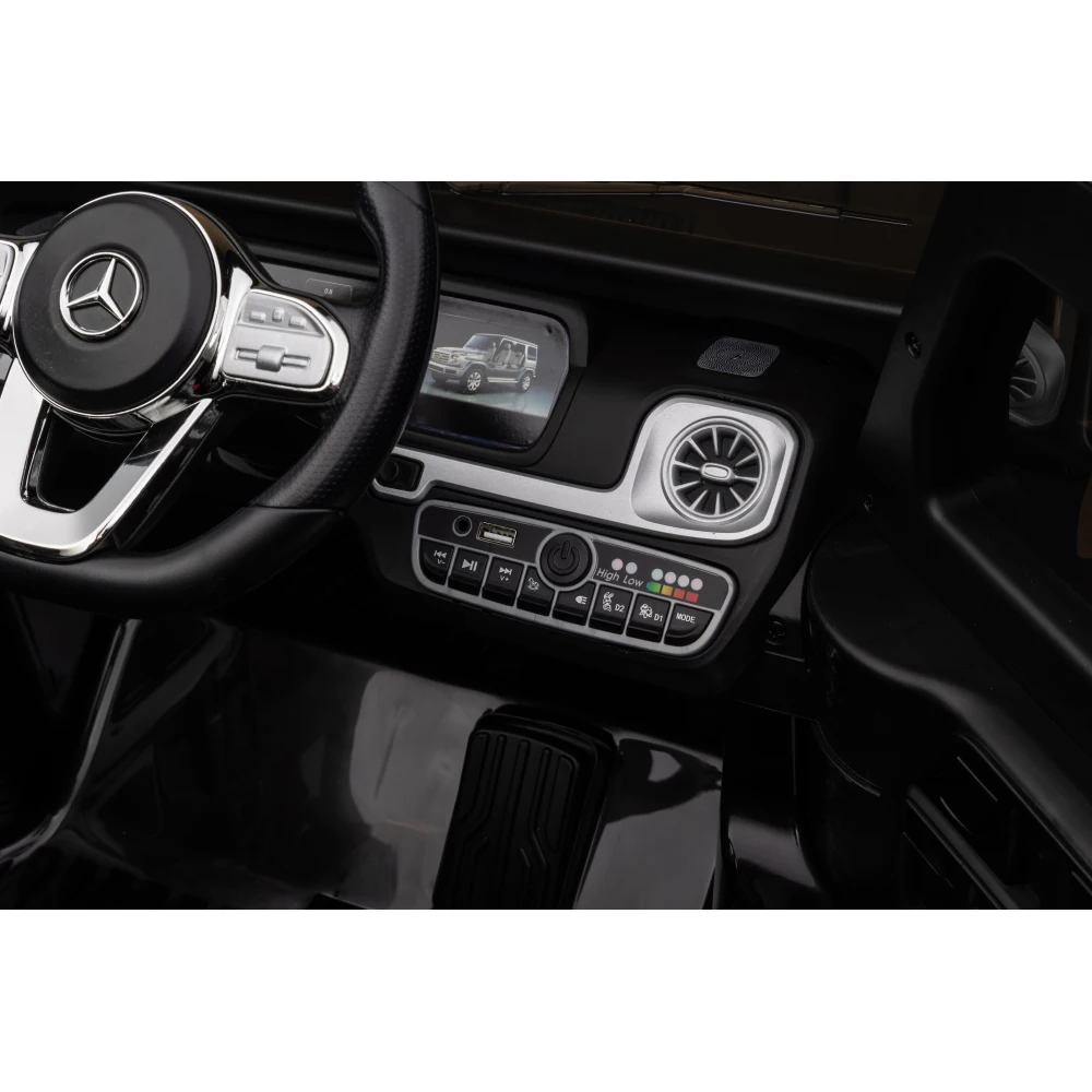 Licensed Mercedes-Benz G500 24V Kids Ride On Car with Remote Control 3 Speeds LED Lights Bluetooth MP3 Display Safety Belt