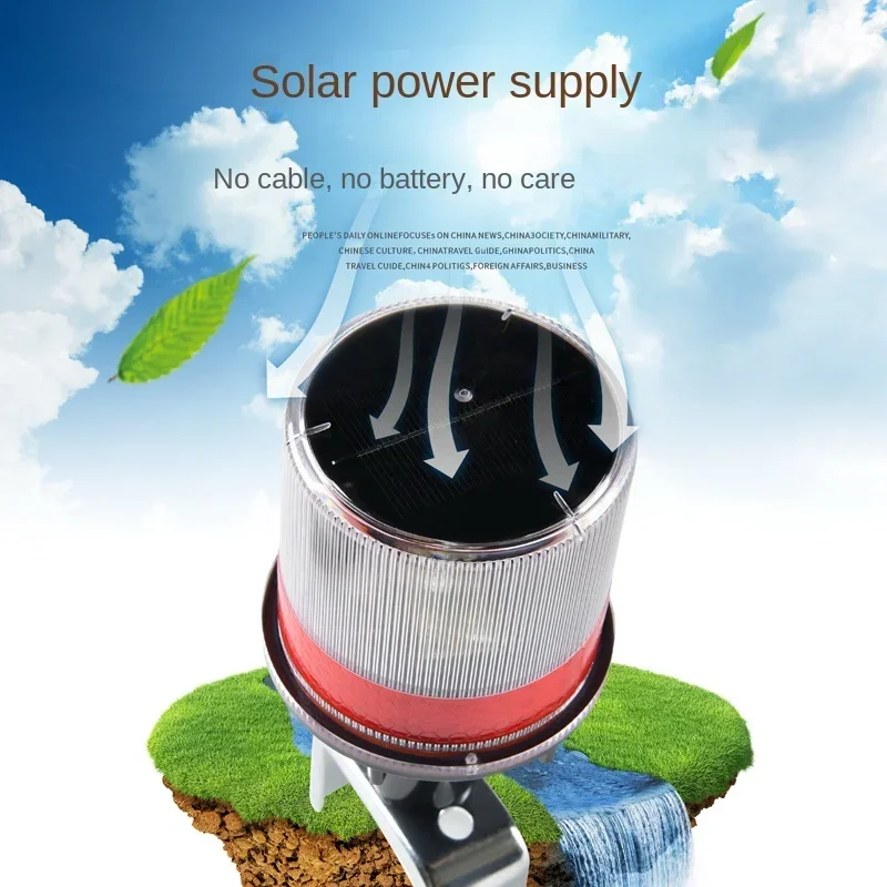 Luce di navigazione marina a LED ad energia solare con circuiti integrati per il posizionamento della lampada indicatore di segnali costanti e lampeggianti