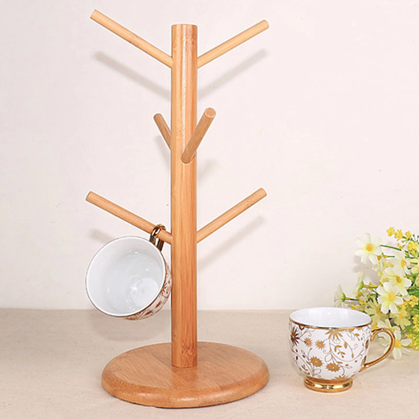 Soporte de madera para tazas, estante de almacenamiento y drenaje para tazas del hogar, organizador creativo de vasos de agua, estante para vasos de cocina y hogar