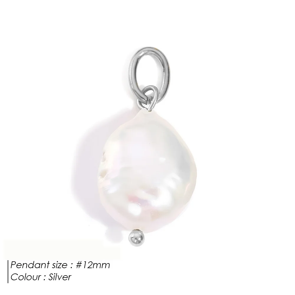 Natürlicher Süßwasserperlen-Anhänger 14K Vergoldeter Edelstahl Barocke Perlen-Charms für DIY Halsketten-Schmuckherstellung Zubehör – Detail 6