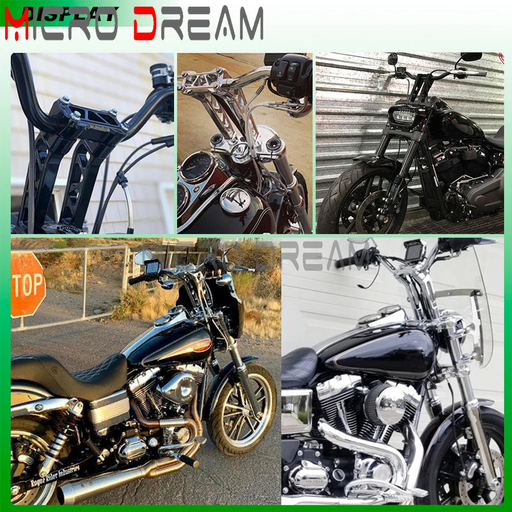 1inch 25mm 28mm 32mm 38mm Pullback Tapered Moto Fat Bars High Bend Handlebar For Harley Dyna Softail Low Rider Club Style MX