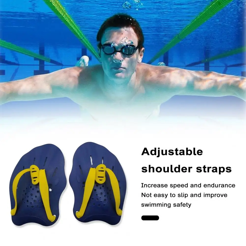 Swim Hand Paddles Adjustable Strap Swim Training Hand Paddles for Children Adults Lightweight No Odor Swimming Paddles 1 Pair