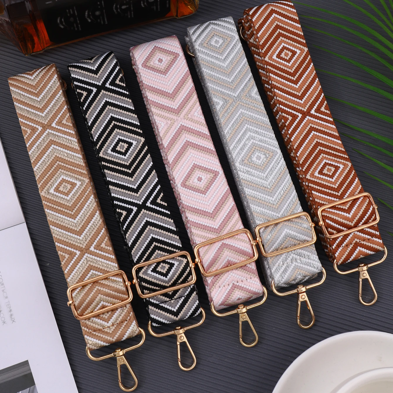 Fashionable Diamond Shoulder Strap Replaceable Multifunctional Bag Strap Adjustable Single Shoulder Travel Accessories