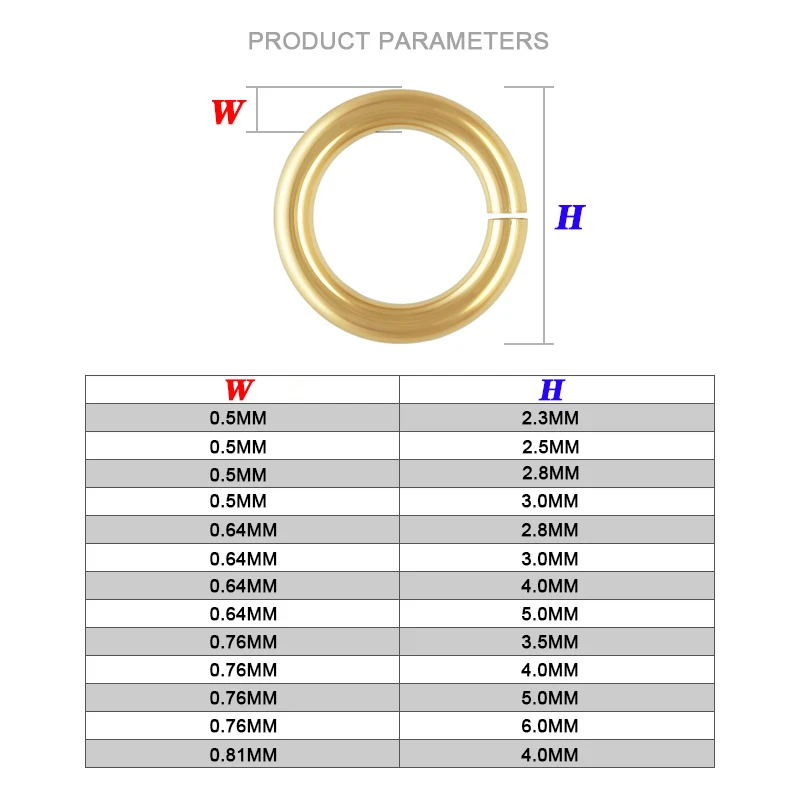 Jump Ring 14K Gold Filled Open Jump Rings 14K Gold Split Ring For Making DIY Jewelry Findings Tarnish Resistant Jewelry Findings