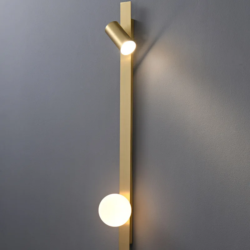 

The new minimalist Nordic style copper led wall lamp is used for the customized wall lamp of the hotel next to the living room