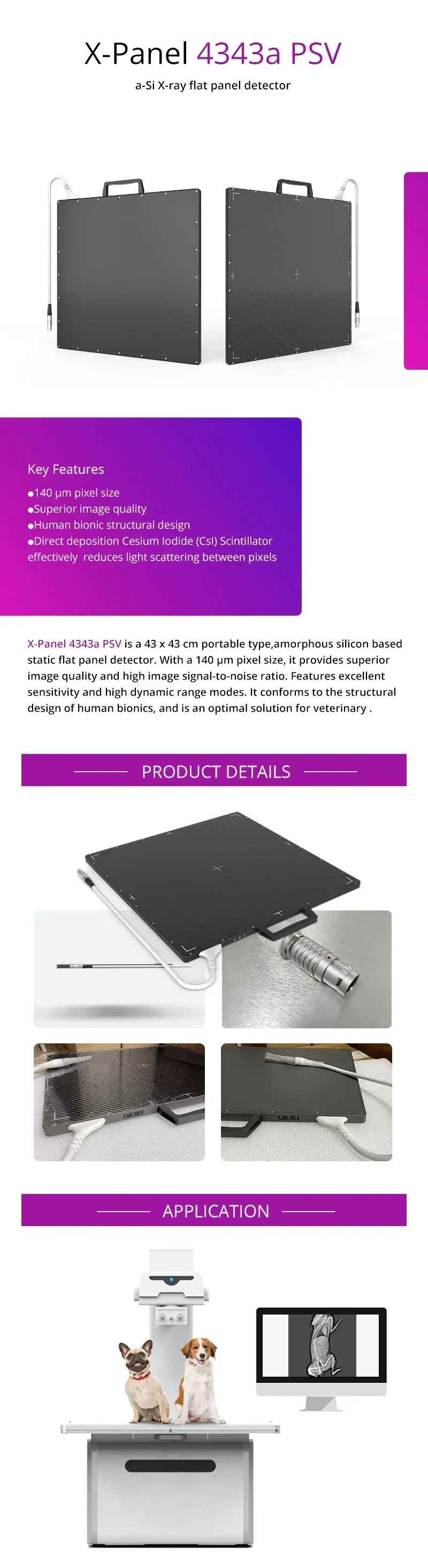 Dr Panel X Ray Detektor Panel Datar Penganalisis Hewan Hewan