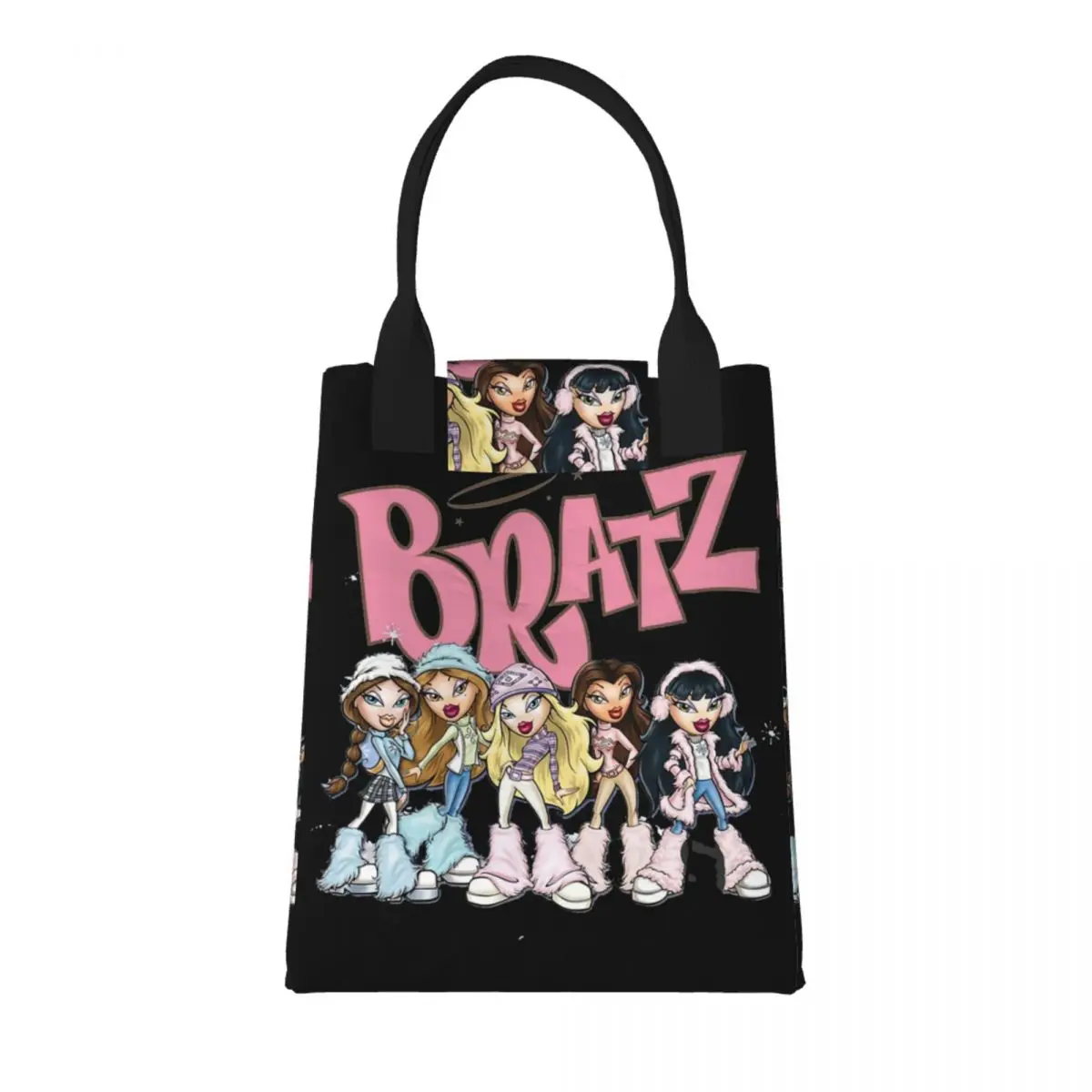 Bratz Rock Angelz Insulated Lunch Box Women Japanese Anime Cartoon Portable Warm Cooler Thermal Lunch Bag Food Container Tote