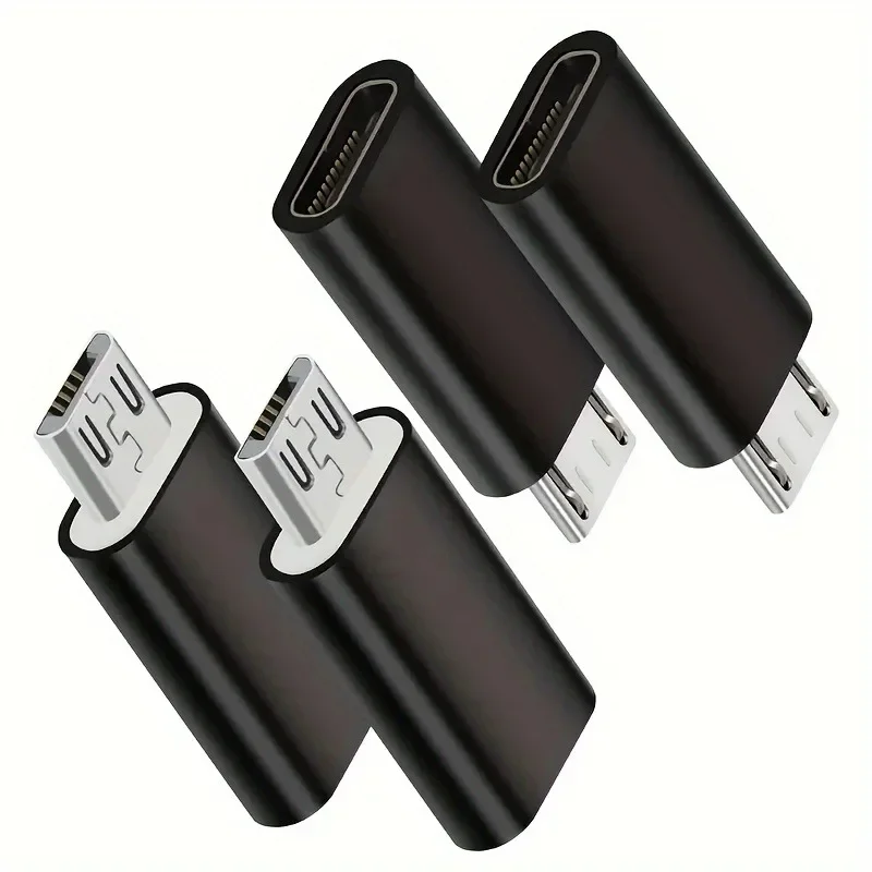 Adaptador usb c para micro usb, 4 unidades, conversores fêmea tipo c, carregamento e sincronização de dados para galaxy s7 e mais dispositivos de micro portas