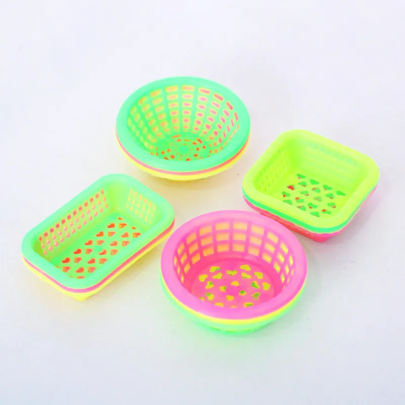 3Pcs 1:12 Dollhouse Miniature Storage Basket Washing Basket Model Kitchen Accessories For Doll House Decor Kids Pretend Play Toy