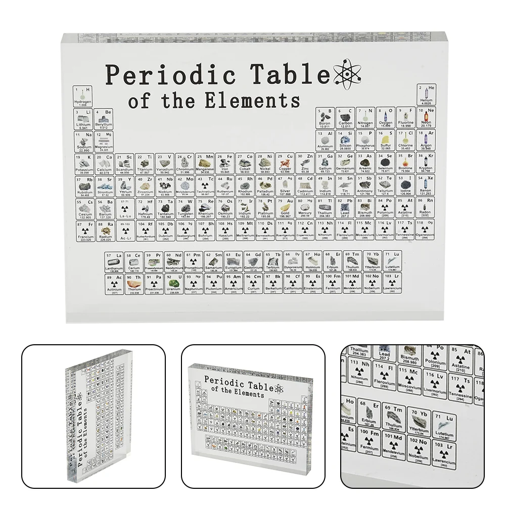 1pc Acrylic Board With Real Elements 83 Letter Decoration Periodic Table Kids Teaching School Display Chemical Element Decoratio