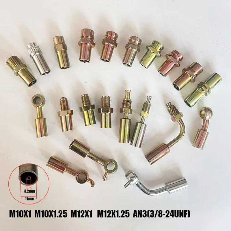 

1/8 Rubber Brake Hose Fittings M10X1 M12X1.25 90° Universal Clutch Adapter Joint Hydraulique Huile Tuyau Ligne Banjo Raccord