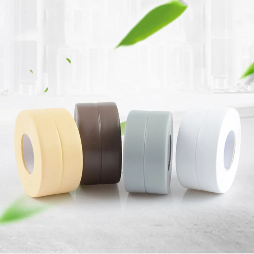 Selotip penyegel PVC kamar mandi, pita perekat Toilet kamar mandi, pita perekat tahan jamur tahan air untuk sudut dinding wastafel dapur