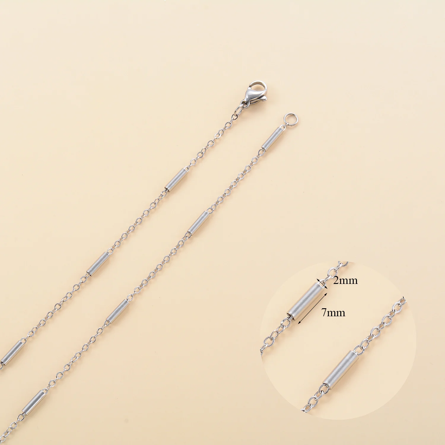 18K vergoldete Damen-Halskette aus Edelstahl, dünne Kette, verstellbar, wasserdicht, lange, mehrlagige Gliederkette, DIY-Schmuckherstellung für Männer – Detail 4