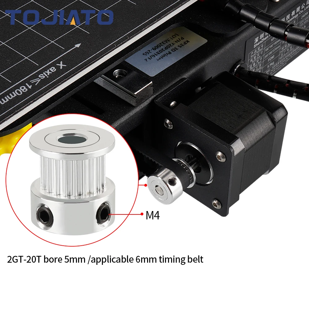 10pcs GT2 Timing Pulley 16 20 Tooth 2GT Pulley Bore 5 6.35 8mm Belt Width 6/10mm Synchronous Wheels Gear 3D Printer Parts