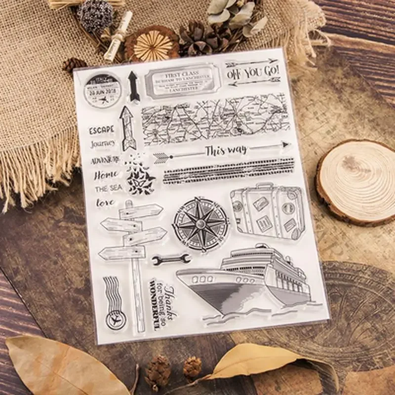 Nautical Travel wyczyść pieczęć silikonowa pieczątka Roller Stamp Album do scrapbookingu DIY karta albumu produkcji