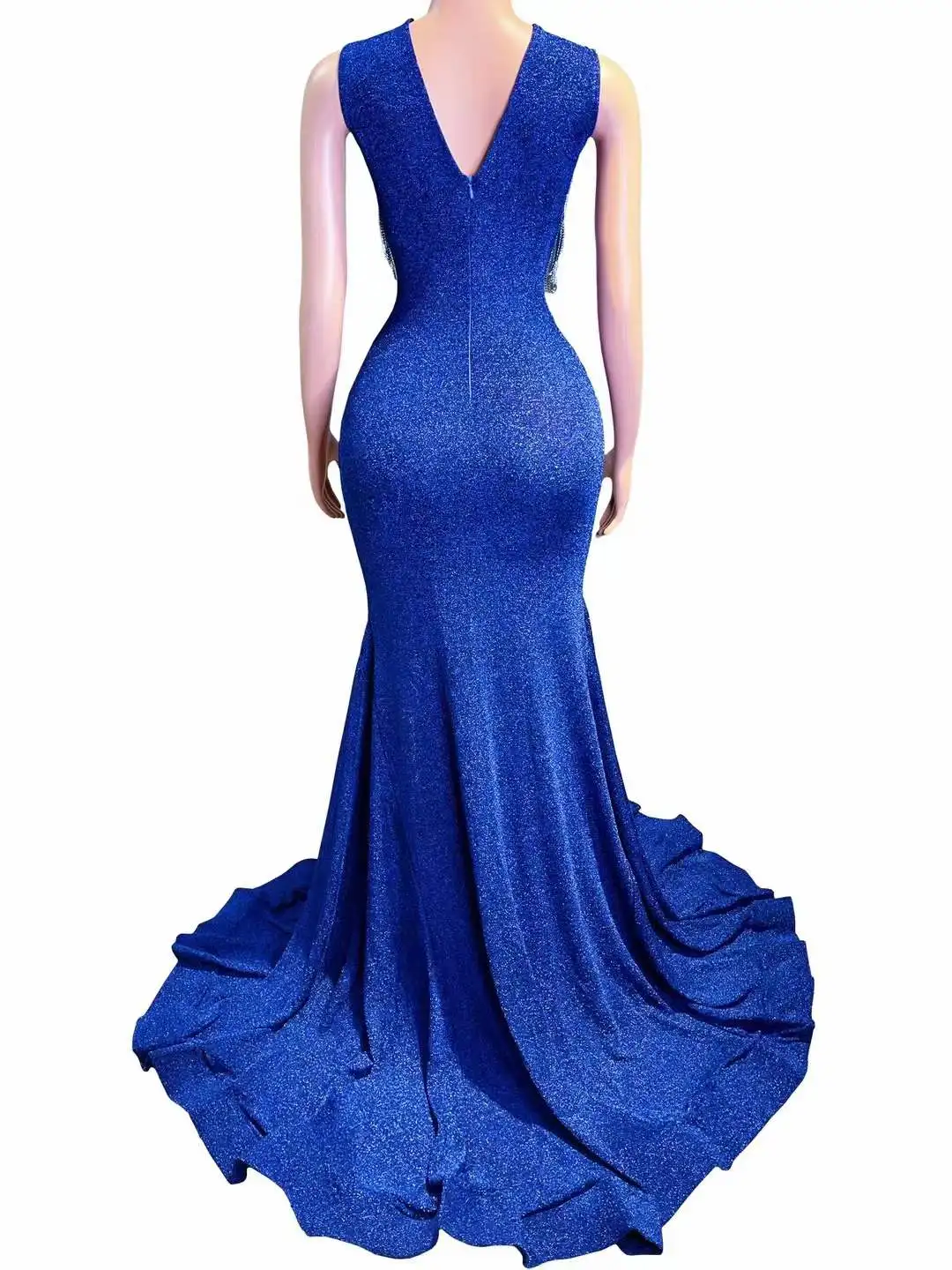 Special Occasion Wedding Birthday Evening Party Luxury Sparkly Floor Length Dresses For Women Drill Chain Singer Drag Queen Wear