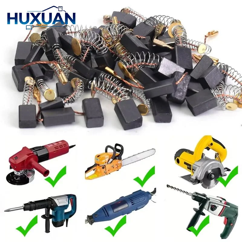 50pcs Heavy-Duty Carbon Brush With Metal Bases - For Drills, Sanders, Grinders, Motors - Durable Motor Repair Parts Kit
