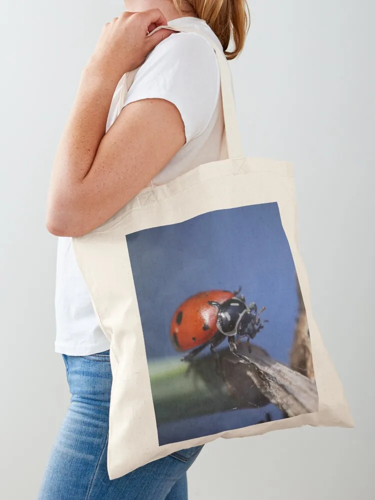

ladybug on stem Tote Bag Canvas stote bag custom canvas bag Women's shopper cloth woman