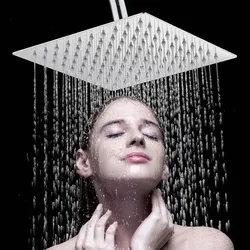 High Quality 6/8/10 Inch High Quality Stainless Steel Ultra-Thin Waterfall Shower Heads Rainfall Shower Head Rain Square Round