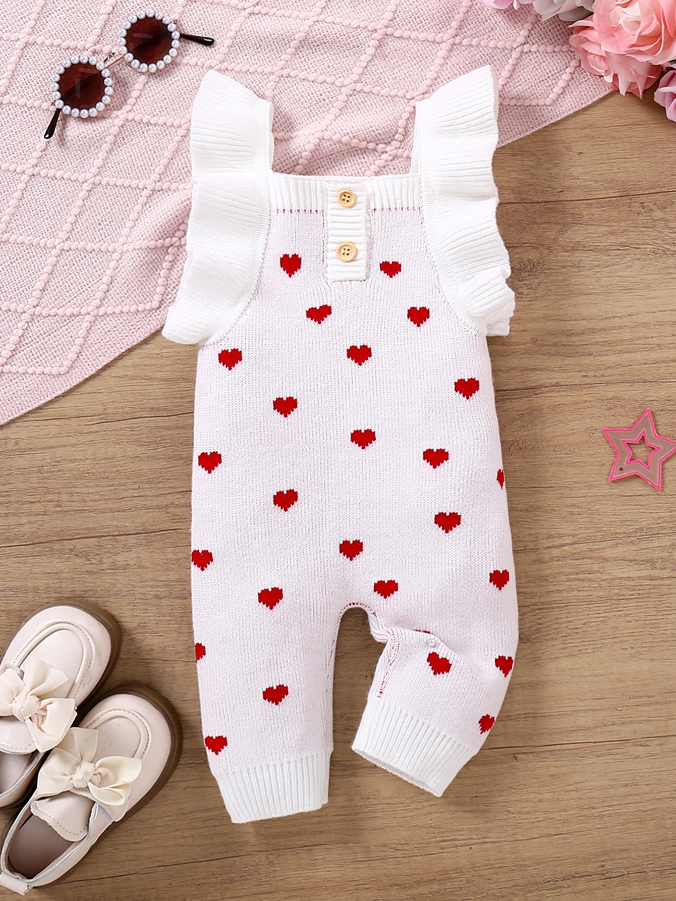 

Children's Clothing, Climbing Clothes, Valentine's Day Daughter Gift, Cute And Sweet Love Sweater, Long Pants, Baby Jumpsuit