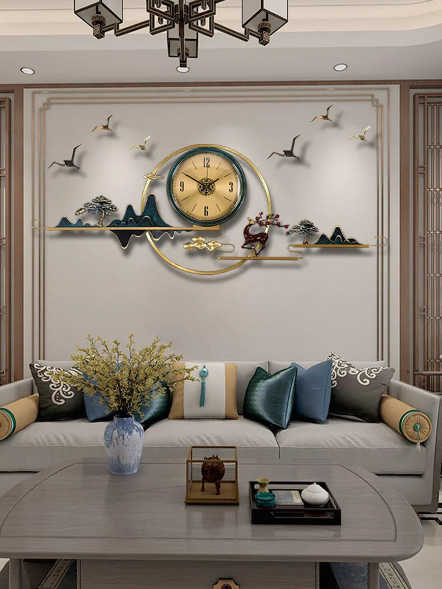 Wall Clock, Living Room, Silent Household Light Luxury Brass Clock, Atmosphere and Fashion Wall Decoration Watch