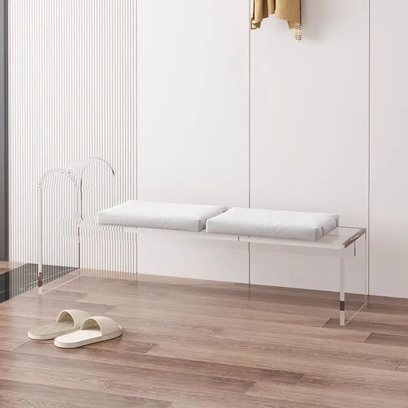 Transparent acrylic home shoe change stool, clothing store chief, shoe stool, fitting room rest stool, light luxury