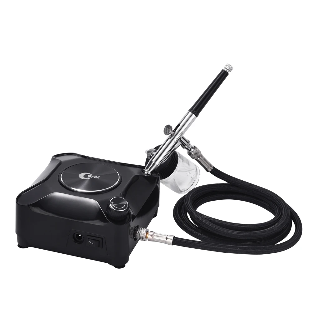 OPHIR Dual Action Airbrush Compressor Kit per Nail Airbrush Model Cake Car Shoes Painting 0.2mm 0.3mm aerografo per scegliere AC045