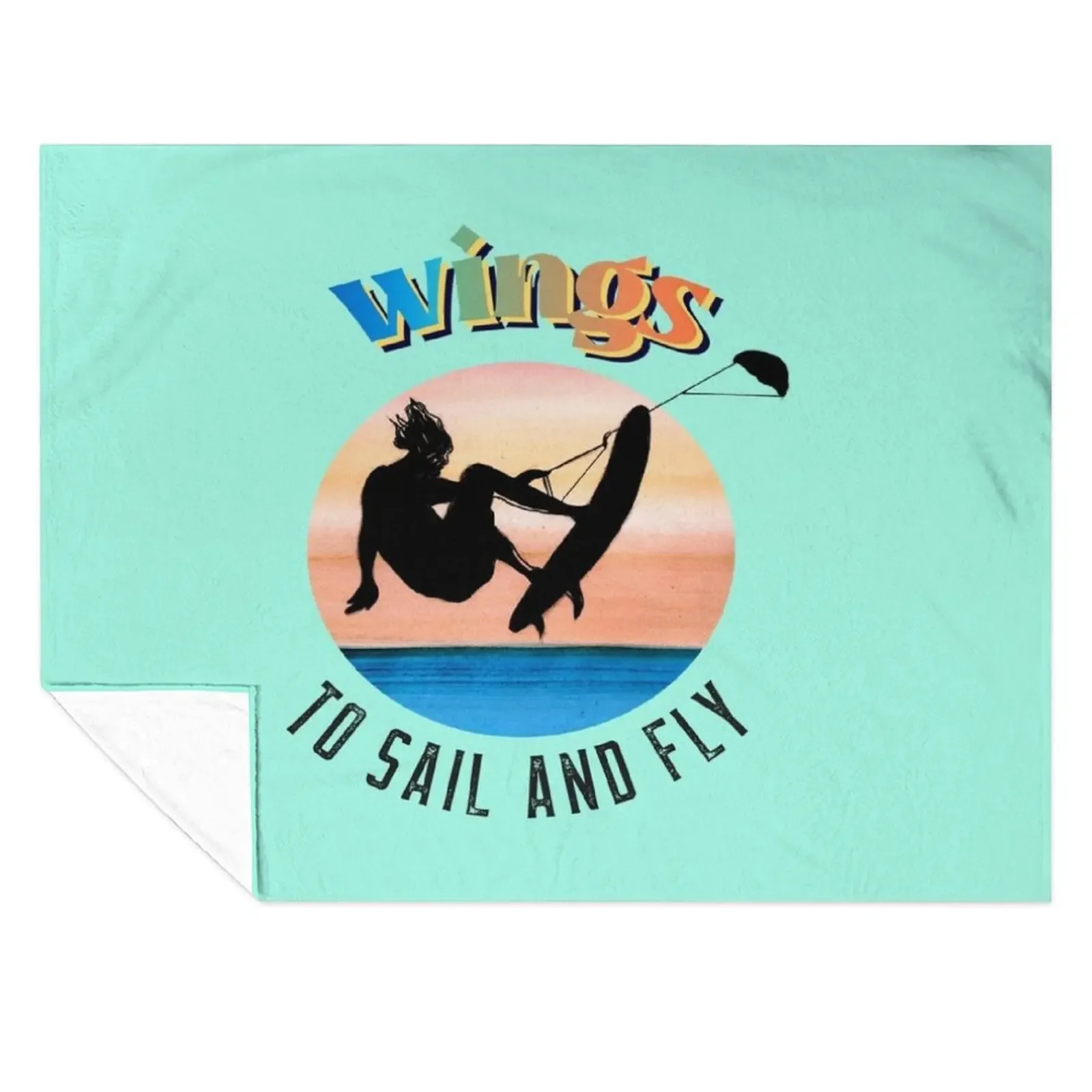 

Kytesurfer illustration wings to sail and fly Throw Blanket Plush Weighted Nap Heavy Blankets