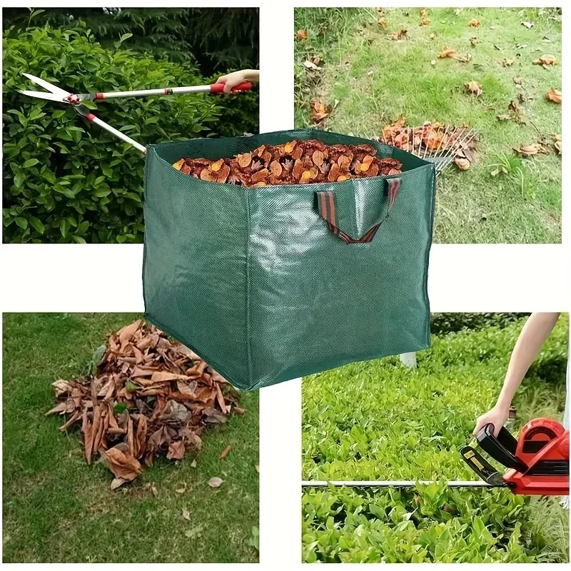 60/125L Robuster Garten-Aufbewahrungsbeutel, Durchstichfester Wiederverwendbarer Rasen-Laubsammelbeutel mit Verstärkten Griffen, Laubsack – Detail 2