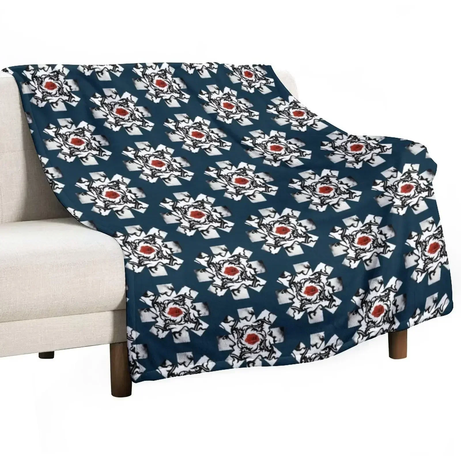 Red Rose on Center Throw Blanket Thermal Decorative Throw Sofa Throw Winter beds Bed covers Bed Blankets