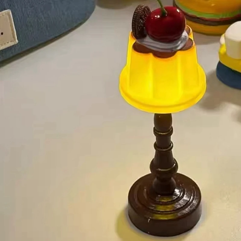 MAKE-Pudding Night Light LED Candeeiro de mesa Mesa de cabeceira Quarto Bar Decoração de quarto Atmosfera Lâmpada de sono Presente para crianças