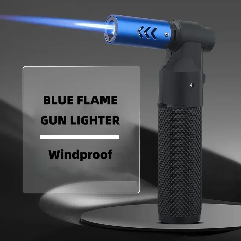 HONEST Gas Lighter Jet Butane Cigar Lighter Windproof Kitchen Barbecue Metal Turbo Jewelr Welding Torch Lighters Outdoor For Men