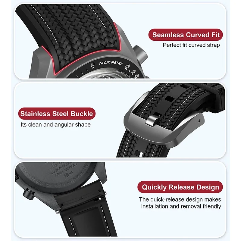 20mm Quick Release Strap for Swatch X Omega joint MoonSwatch Men Women Curved End Weave Silicone Rubber Watch Band Bracelet Tool