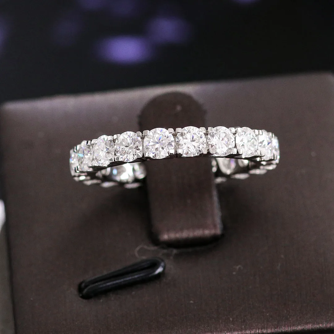 Provence Luxury Wedding ring Solid Gold DEF/VS Lab Diamonds full band Minimalist Engagement band for women Personalized Custom