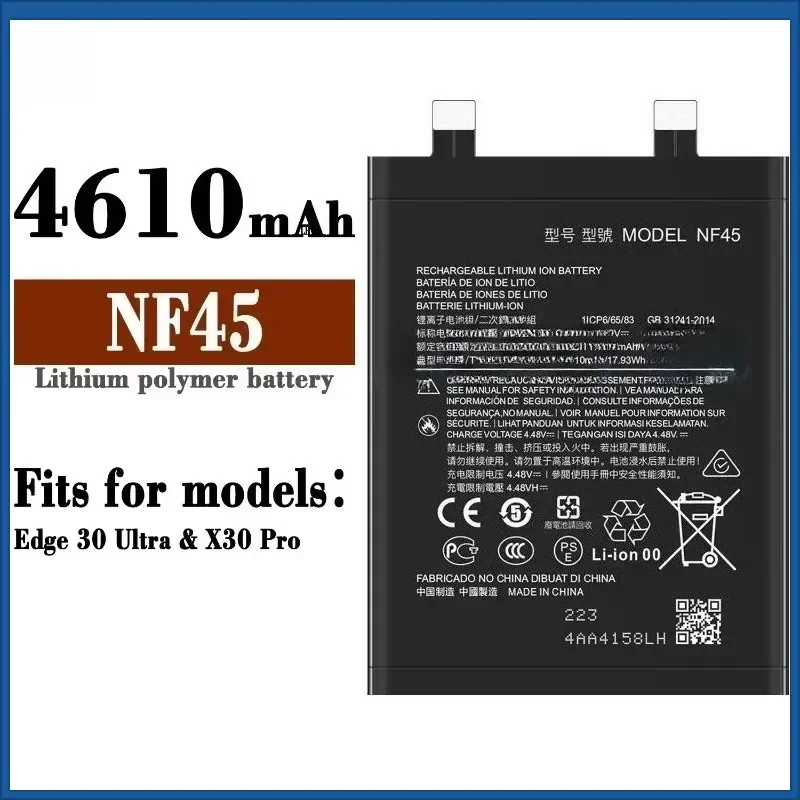 4610mAh NF45 for Motorola X30 Pro/ EDGE 30 ULTRA XT2241-1 XT2241-2 Replacement Mobile Phone Batteria+Tools