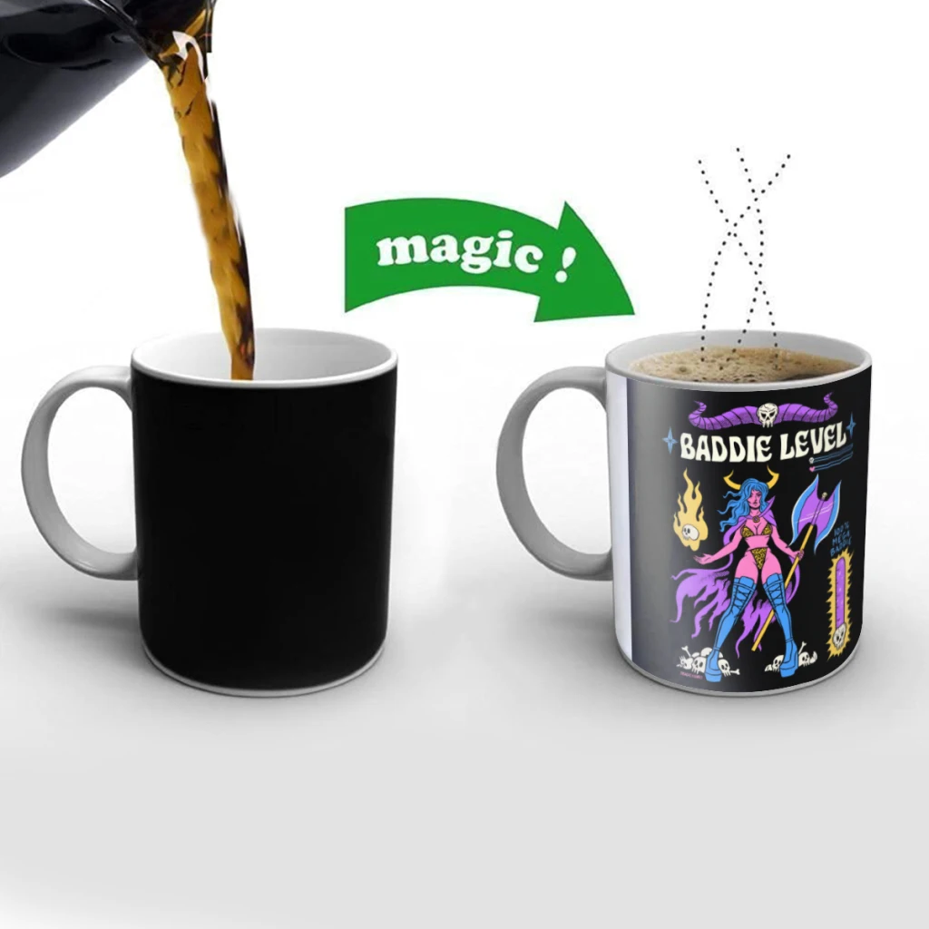 

Baddie Level Creativity Change Color Chang mug Ceramic mug Hot Coffee Cup Breakfast Cup Mug Friend Gift