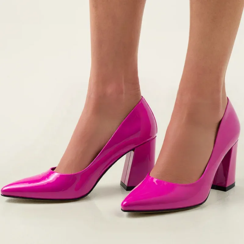 

Женские туфли-лодочки на высоком каблуке с острым носком, туфли для вечеринок, белые, розовые, офисные свадебные туфли на каблуке, женские туфли большого размера 45