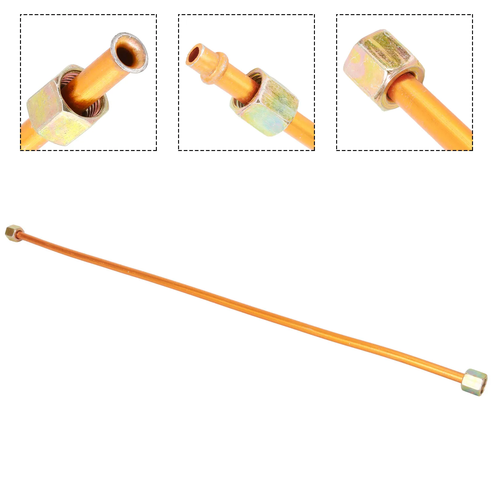 Tubo de escape del compresor de aire, 1 unidad, 9mm, aproximadamente 400mm/15,75 pulgadas, boca de campana, cobre, G1/8, boca perforadora, aluminio, práctico