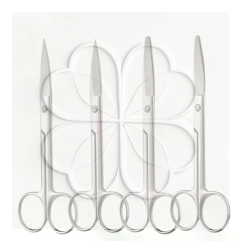 Stainless Steel Surgical Operating Scissors Straight Bend Tip High Hardness Suture Removal Tool for Hospital Outpatient Use