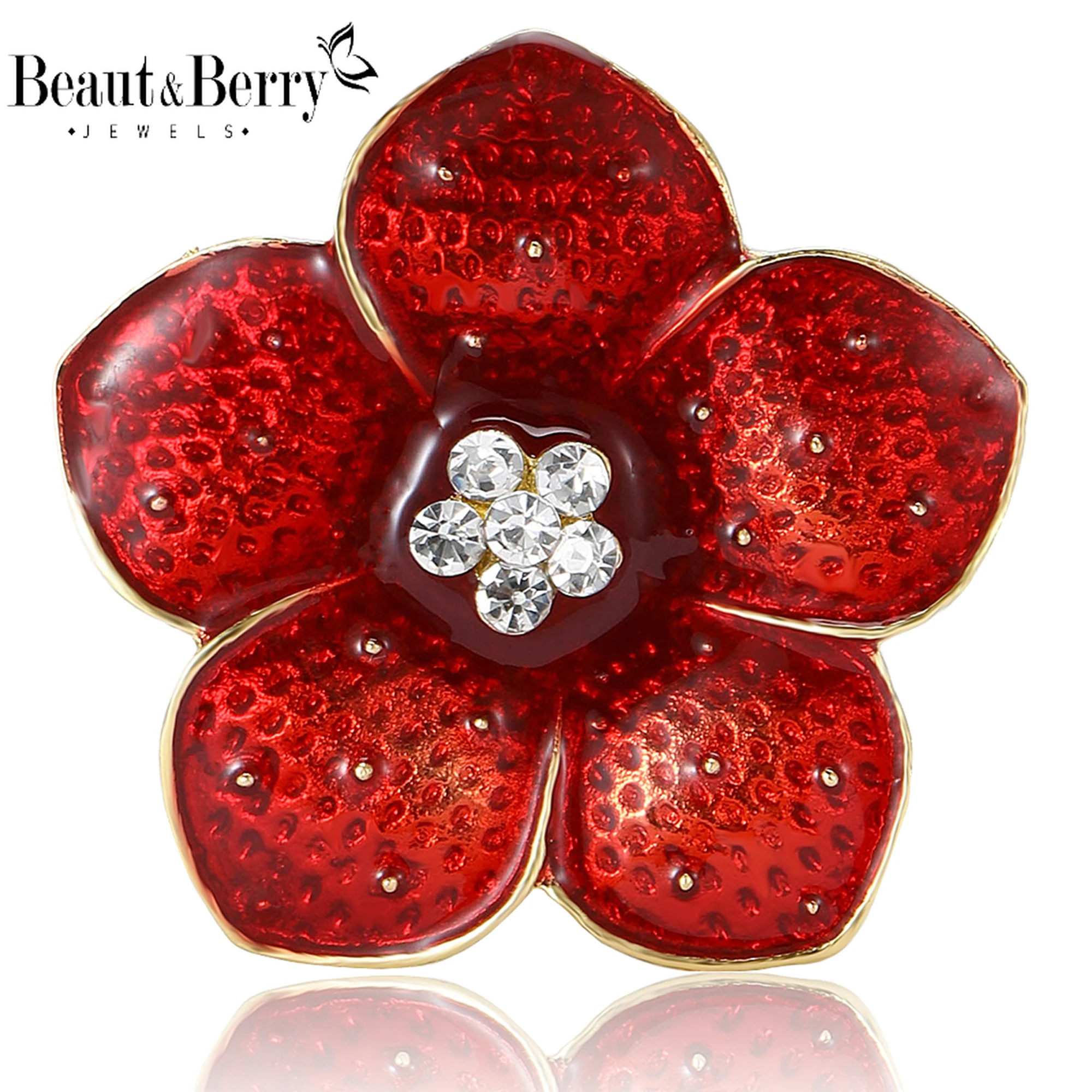 

Beaut&Berry Elegant Enamel Poppy Flower Brooches for Women Unisex Plant Pins Friends Party Gifts Banquet Jewellery Accessories