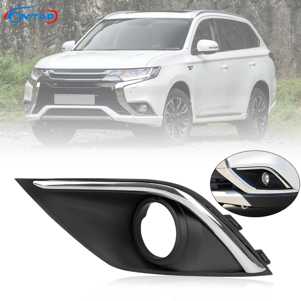 MTAP Front Bumper Fog Lamp Cover Garnish Trim Fog Light Cover For Mitsubishi Outlander 2016 2017 2018 2019 2020 2021