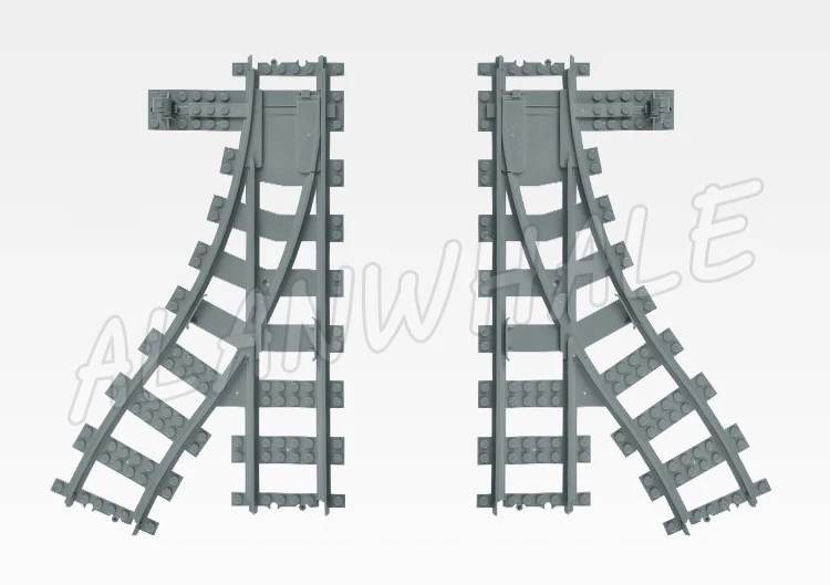 Cidade Passenger Cargo Train Brinquedos, Switch Straight Curved, Flexible Railroad Building Blocks, Compatível com o Modelo, 2 Tipos