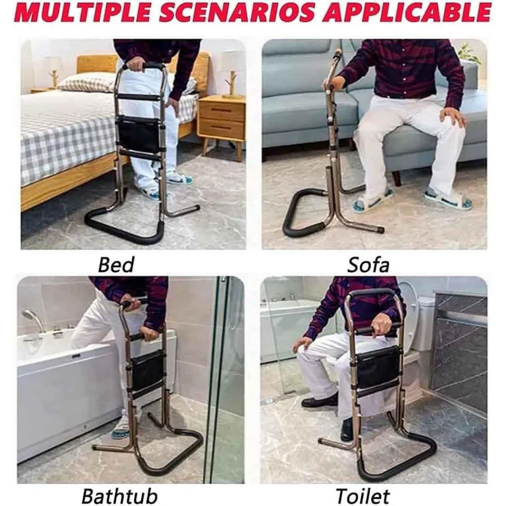 Adjustable Standing Aid, Bathroom Next to Sofa Grab Bar Support Frame Safety Grab Bar Mobility Aid Assist Handle Portable Device