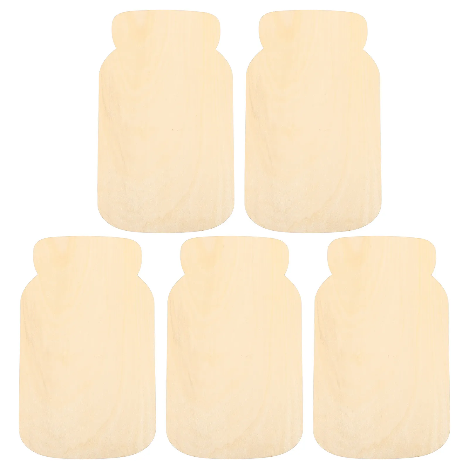 

5 шт. деревянных заготовок для творчества: гладкие, неокрашенные, для декора, поделок, украшения банок Мейсона, художественных работ